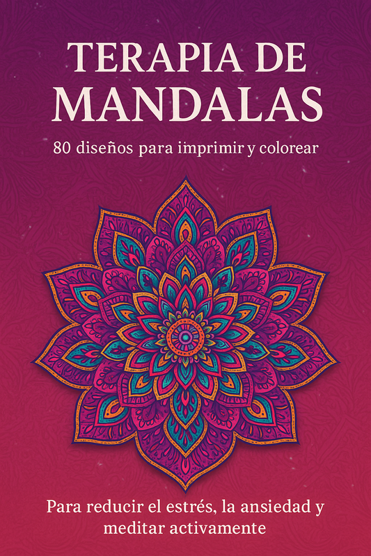 Terapia de Mandalas – 80 Diseños para Imprimir y Colorear